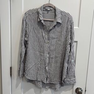 Jane and Delancey Gray and White Button Down Shirt